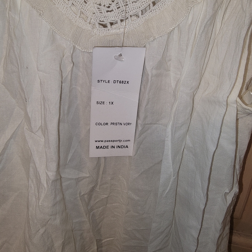 NWT Womens Plus sz 1X Passport off white Tank top Beautiful Romatic Fairy - Picture 4 of 6